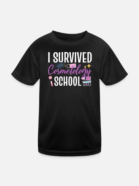 I Survived Cosmetology School - Kinder Funktions-T-Shirt - Schwarz - Vorne