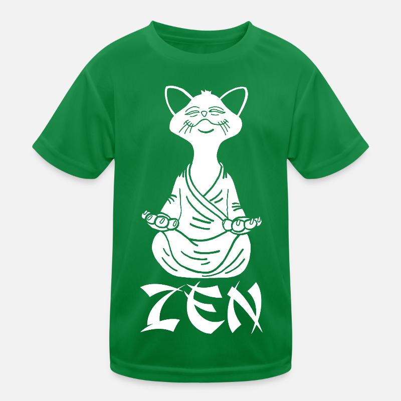 Chat blanc zen T-shirt sport Enfant