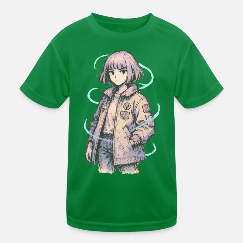 Neon Patch Bomber Mädchen Kinder Funktions-T-Shirt