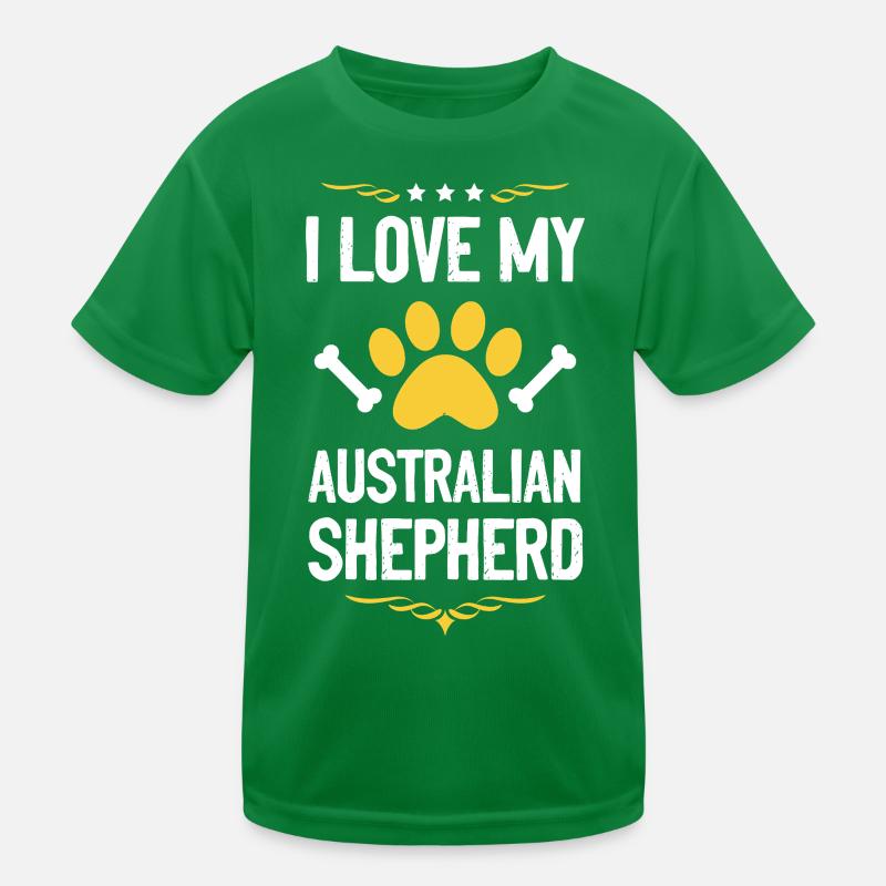 Ich liebe Aussie Shepherd Kinder Funktions-T-Shirt