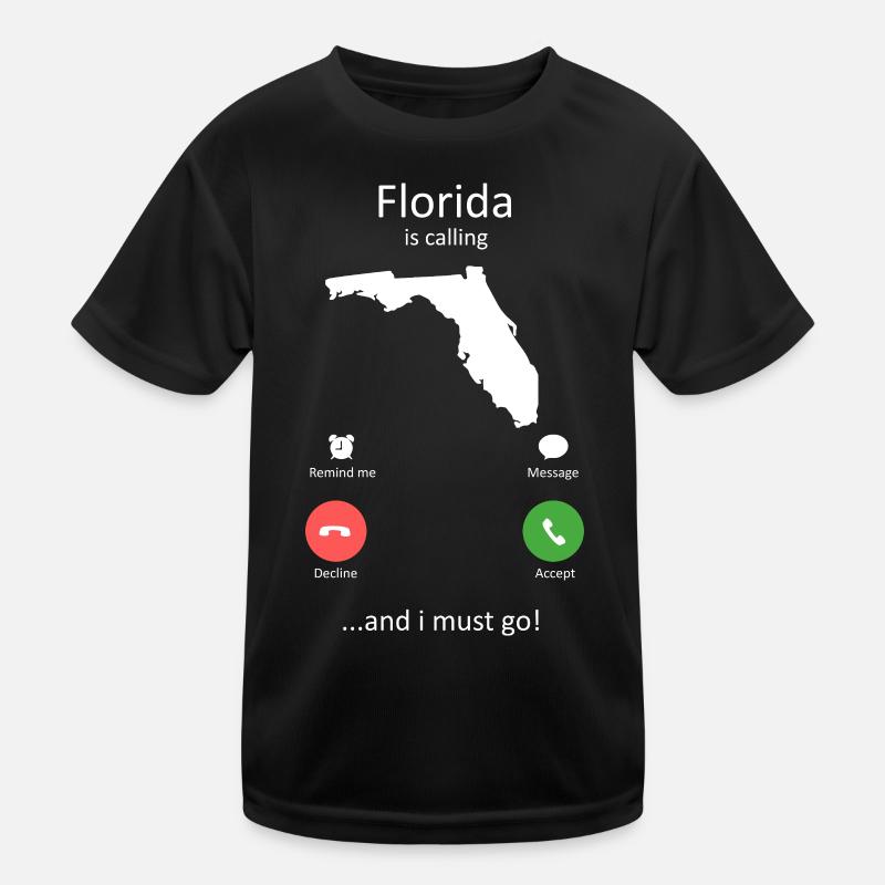 Florida Calling and I Must Go Phone Interface Art Kids Functional T-Shirt