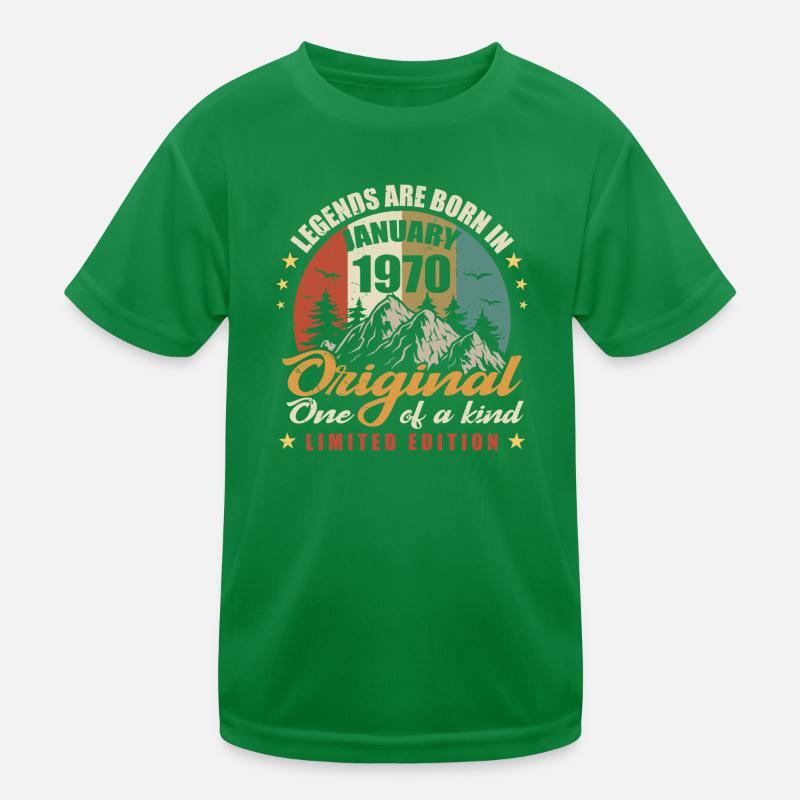 Originelle Legenden werden im Januar 1970 🎉 geboren Kinder Funktions-T-Shirt