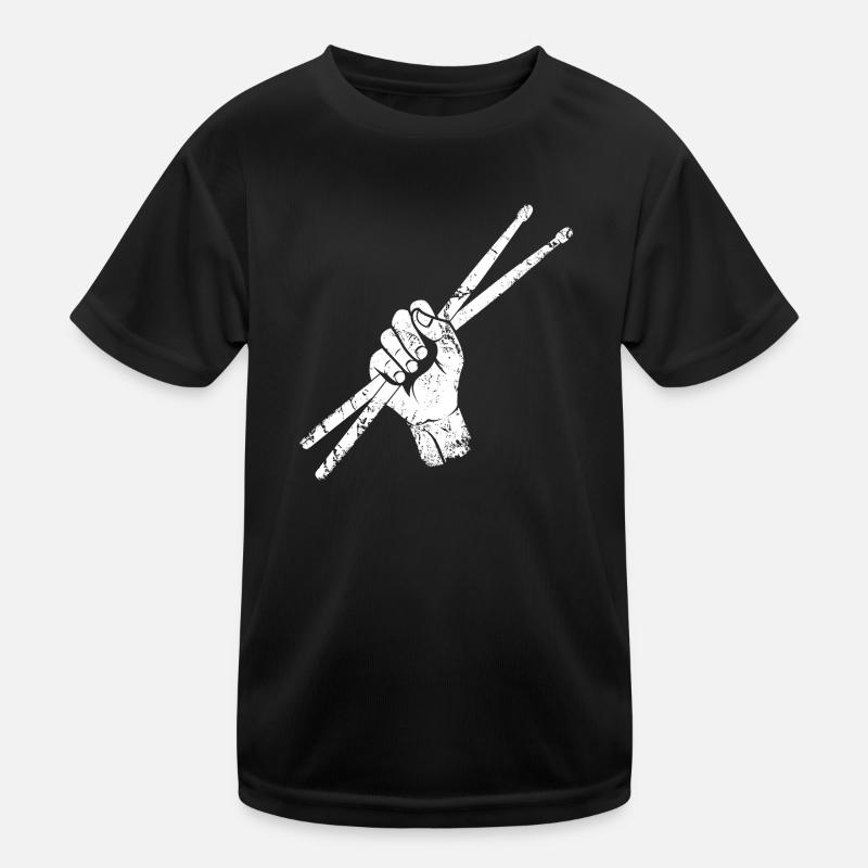 Batteries batteur batteur Drummer Sticks T-shirt sport Enfant