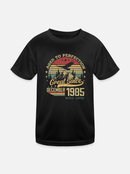 39 years old Aged to perfection born: December 1985 - Kids Functional T-Shirt - black - Front
