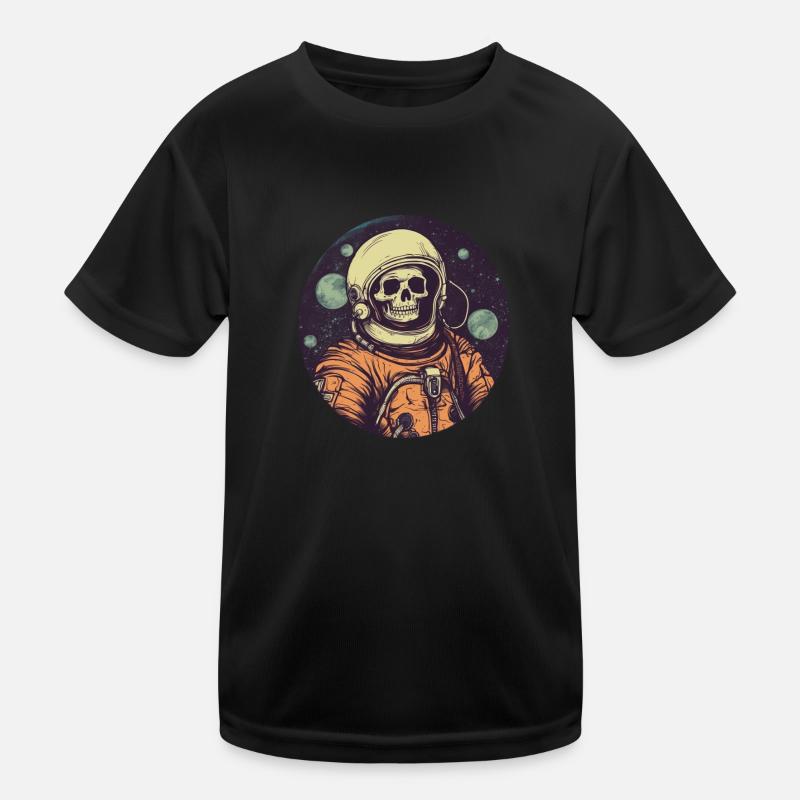 Squelette effrayant en tant qu’astronaute T-shirt sport Enfant