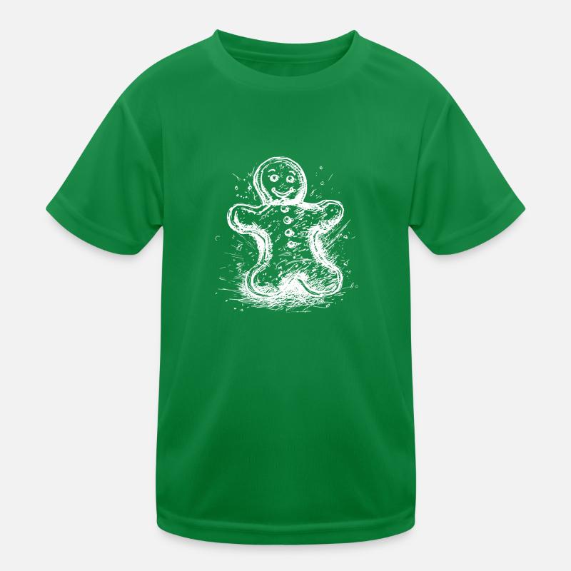 Cool sketch gingerbread man drawn with ink Kids Functional T-Shirt