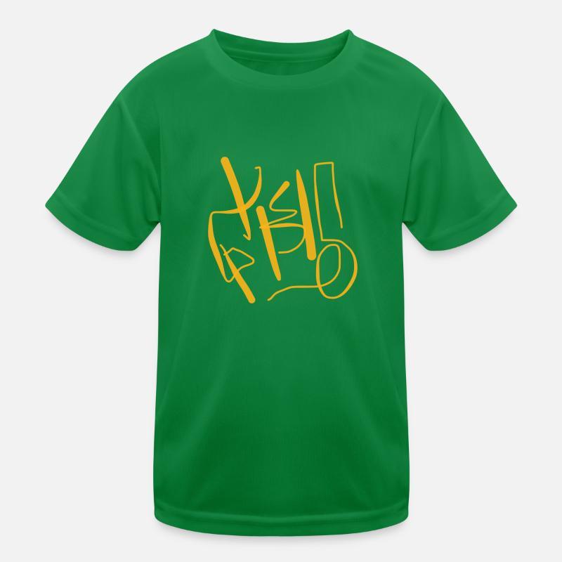 Orange Schlangenlinie auf T-Shirt / Pullover Kinder Funktions-T-Shirt