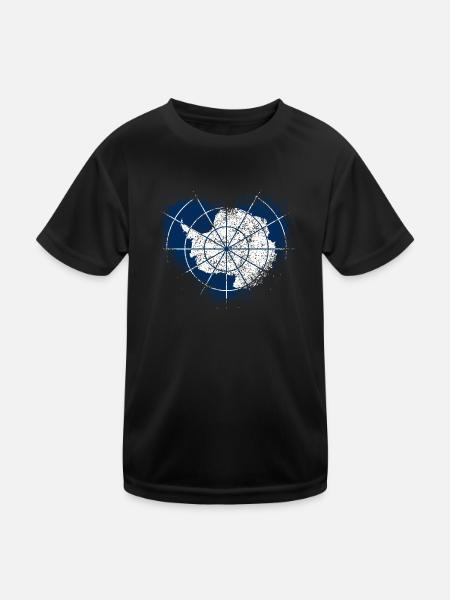 Antarktis - Kinder Funktions-T-Shirt - Schwarz - Vorne