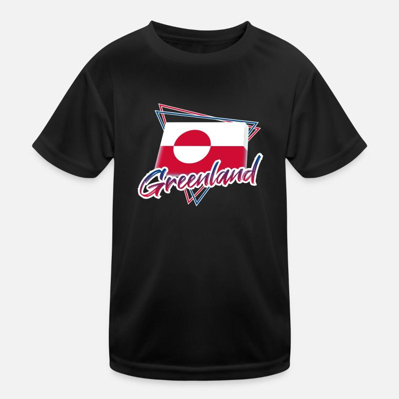 Grönland - Kinder Funktions-T-Shirt - Schwarz