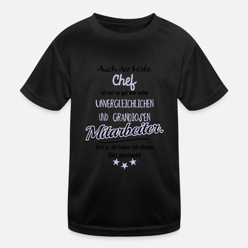 bester Chef grandiose Mitarbeiter - Kinder Funktions-T-Shirt - Schwarz