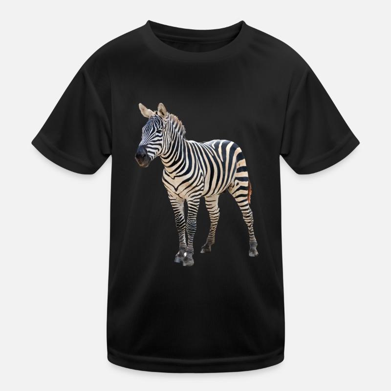 Zebra - Kinder Funktions-T-Shirt - Schwarz