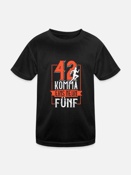 42 Komma Eins Neun Fünf - Marathon Laufdistanz - Kinder Funktions-T-Shirt - Schwarz - Vorne