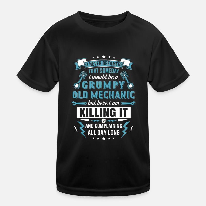Grumpy Old Mechanic - Kids Functional T-Shirt - black