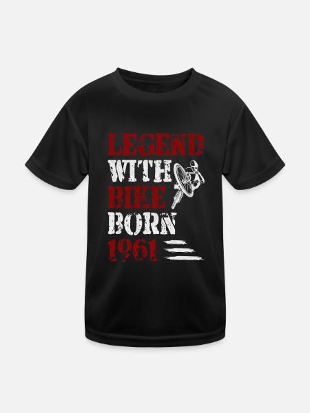 1961 Légende née Avec vélo VTT - T-shirt sport Enfant - noir - Devant