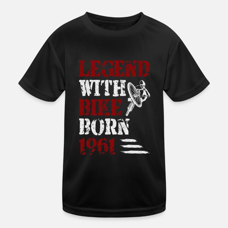 1961 Born legend With bicycle mountain biker Kids Functional T-Shirt