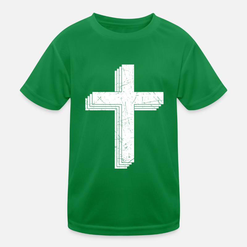 Retro Vintage Jesus Kreuz Geschenkidee Kinder Funktions-T-Shirt