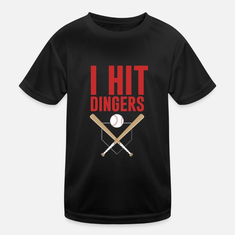 I Hit Dingers Baseball Kids Functional T-Shirt