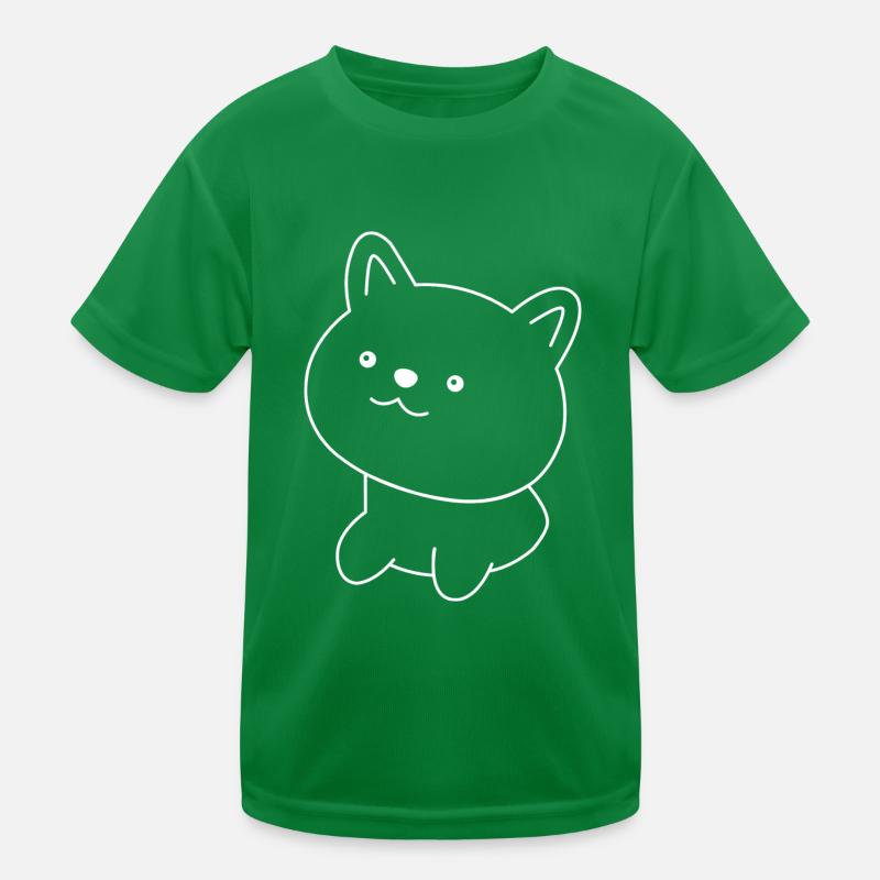 Chat mignon en blanc T-shirt sport Enfant