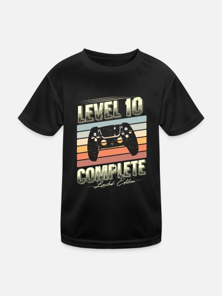 10th Birthday Level 10 Complete Limited Edition - Kids Functional T-Shirt - black - Front
