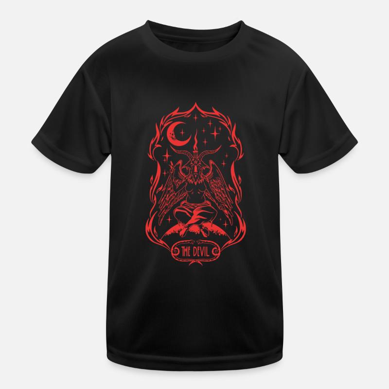 Black moon devil satan ritual Kids Functional T-Shirt
