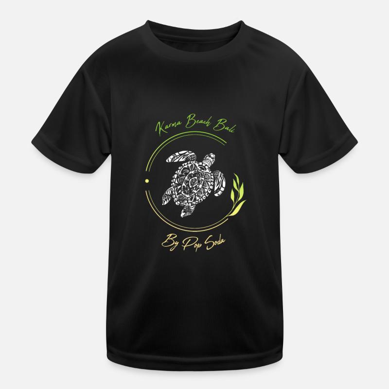Turtle Karma Beach lime green - Kids Functional T-Shirt - black
