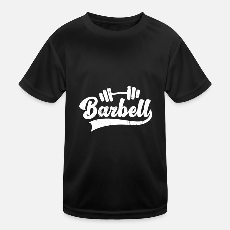 Barbell Hantel weis Kinder Funktions-T-Shirt