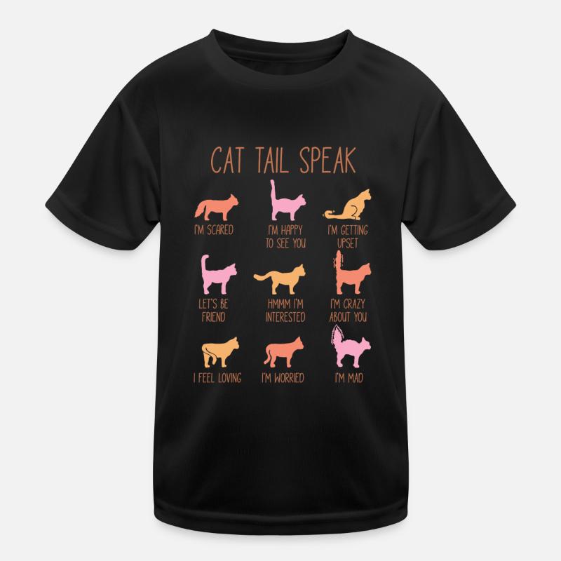 Cat Tail Speak Kids Functional T-Shirt