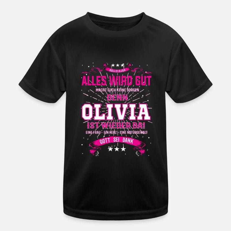 Olivia Design, alles wird gut - Kinder Funktions-T-Shirt - Schwarz