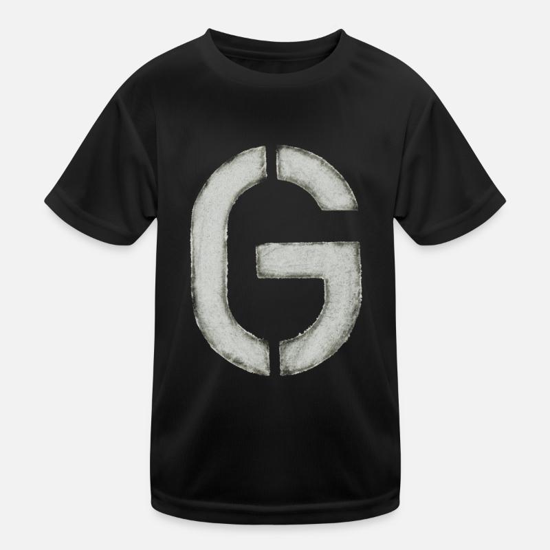 G - Buchstabe (Schablone/ Stencil) Kinder Funktions-T-Shirt
