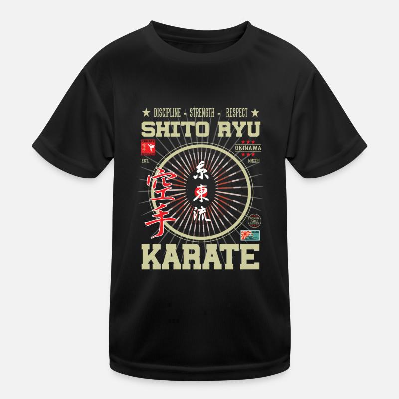 Shito Ryu Karate Okinawa Design Kids Functional T-Shirt