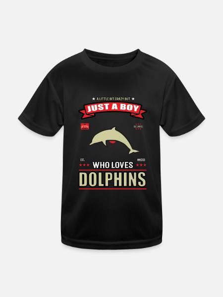 Just a Boy who loves Delphine Outfit - Kids Functional T-Shirt - black - Front