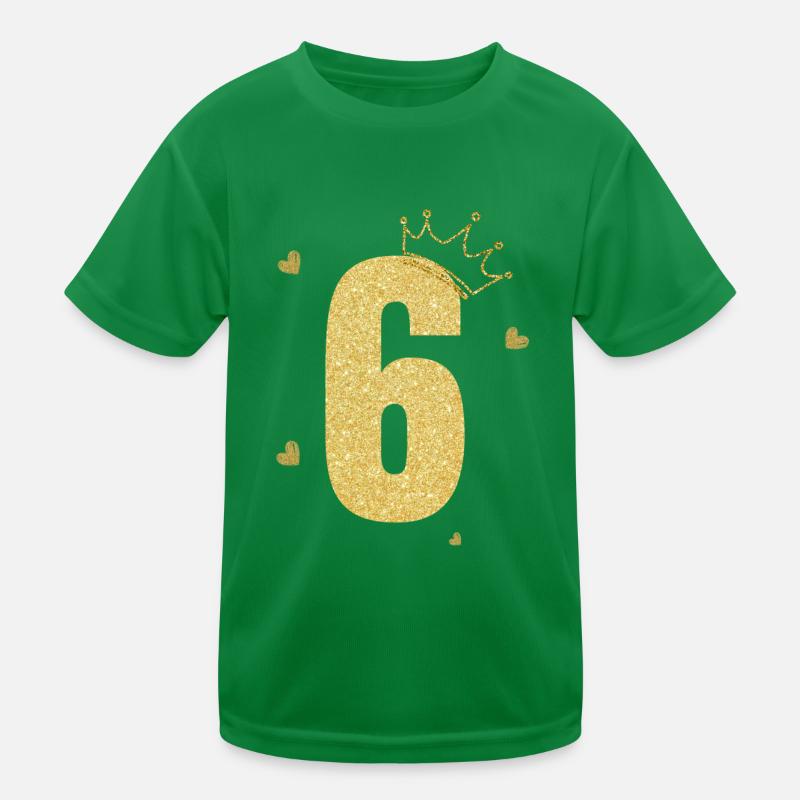 6e anniversaire couronne doré T-shirt sport Enfant