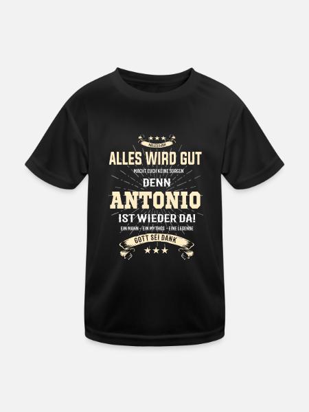 Alles wird gut denn Antonio Ist da Outfit - Kinder Funktions-T-Shirt - Schwarz - Vorne