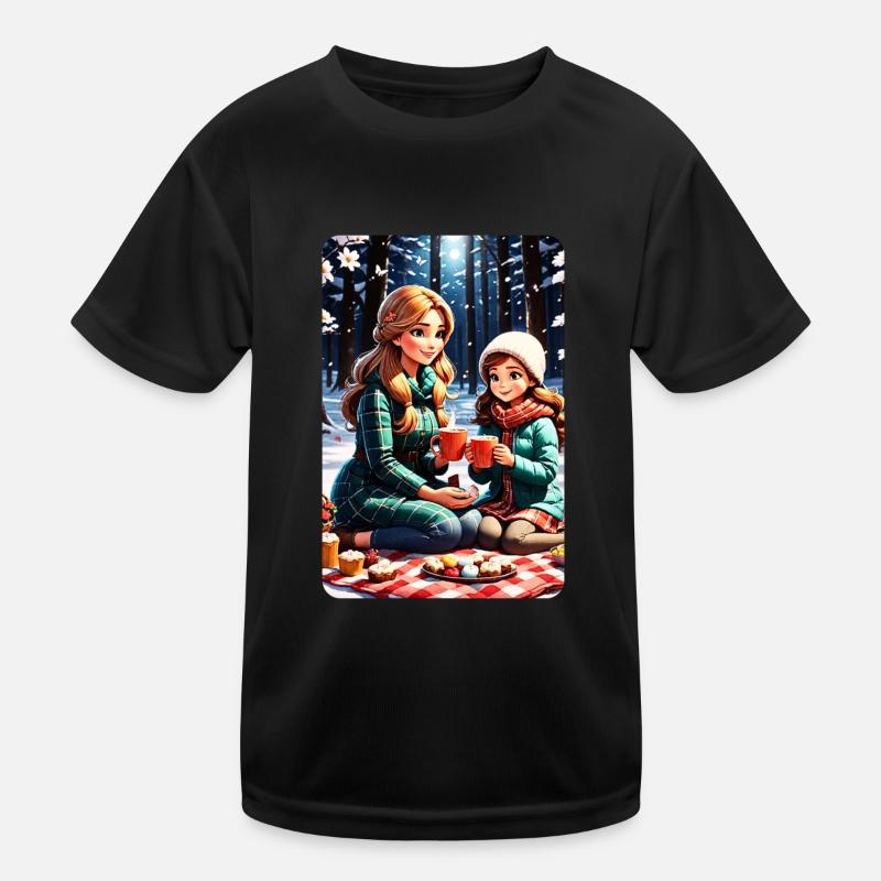 personalisiertes Design-Muttergeschenk - Kinder Funktions-T-Shirt - Schwarz