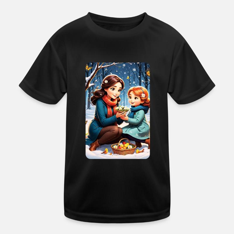 personalisiertes Design-Muttergeschenk - Kinder Funktions-T-Shirt - Schwarz