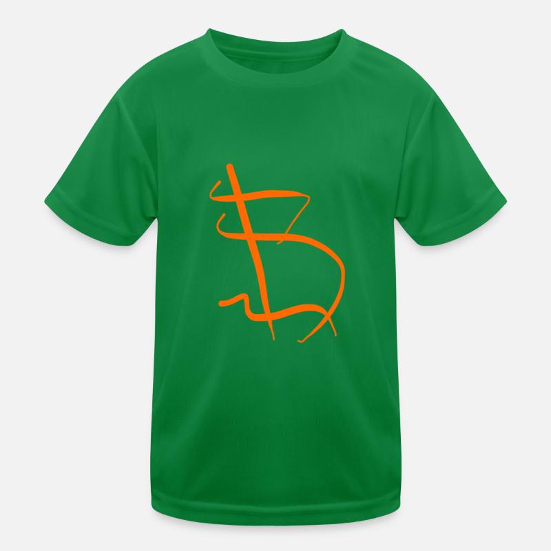 Oranger B Kinder Funktions-T-Shirt