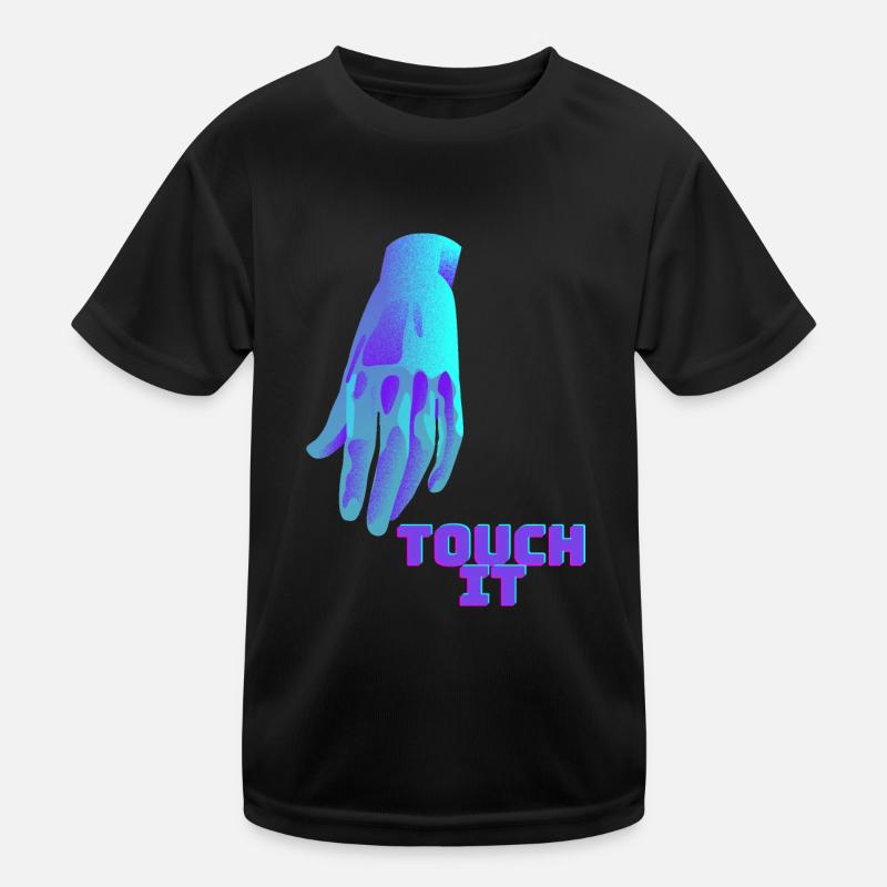 Touch It - blaue Hand Kinder Funktions-T-Shirt