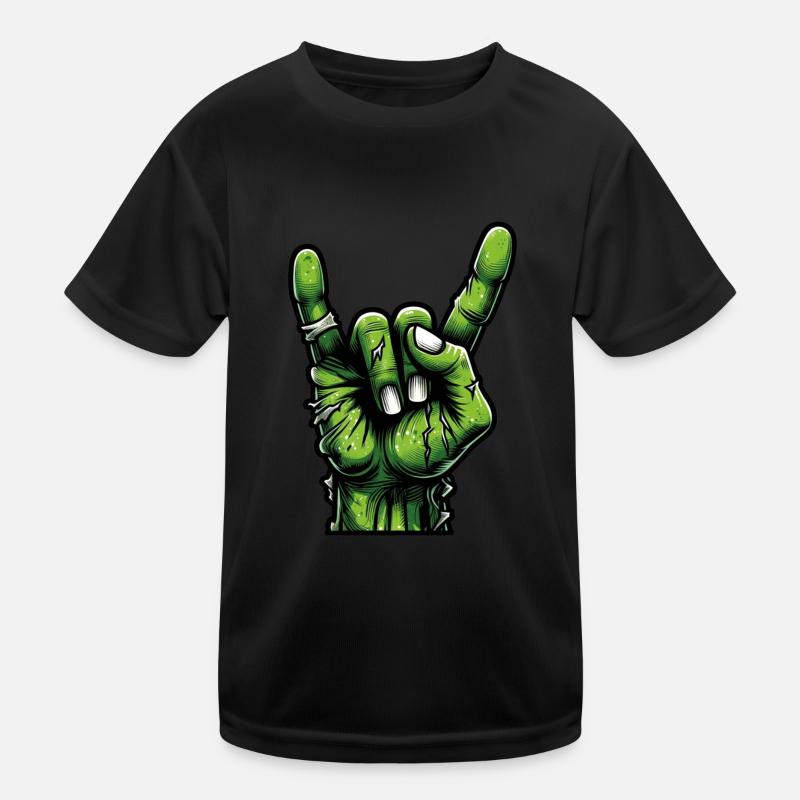 Electric Vibes Hand Gesture Tee - Rock and Roll Kids Functional T-Shirt