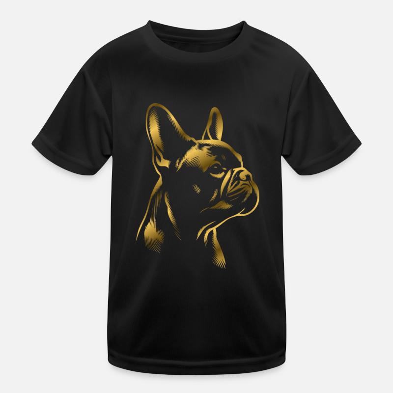 Bouledogue français dessin tête dorée T-shirt sport Enfant