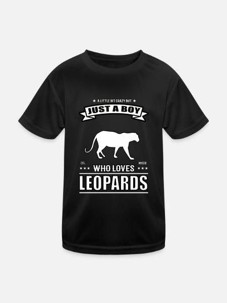 Juste un garçon qui aime la tenue léopard - T-shirt sport Enfant - noir - Devant