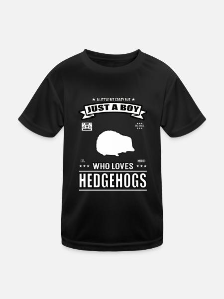 Juste un garçon qui aime la tenue de hérisson - T-shirt sport Enfant - noir - Devant
