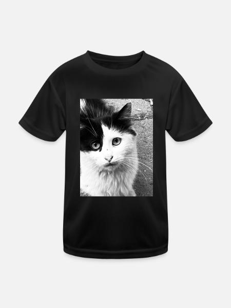 Katzen - Kinder Funktions-T-Shirt - Schwarz
