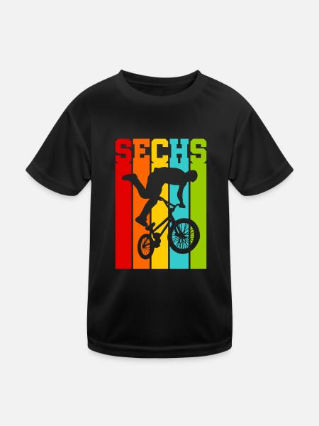 Sechs Jahre alt - Alter - Geburtstag - Kind - Kinder Funktions-T-Shirt - Schwarz