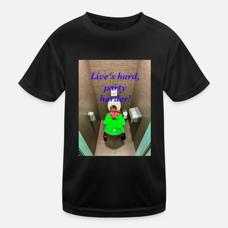Lebe hart, feiere härter! Kinder Funktions-T-Shirt