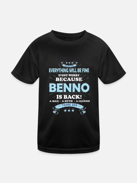 Everything will be fine Benno Is back - Kids Functional T-Shirt - black - Front