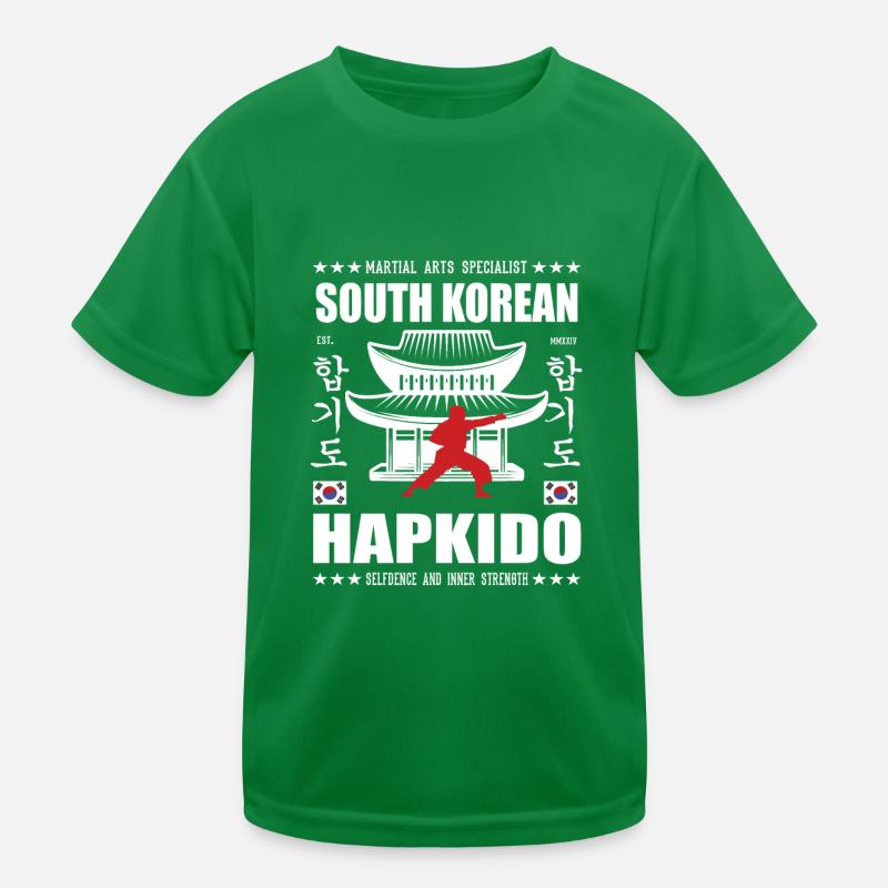 Cool Hapkido Martial Arts Design with Kanji Kids Functional T-Shirt