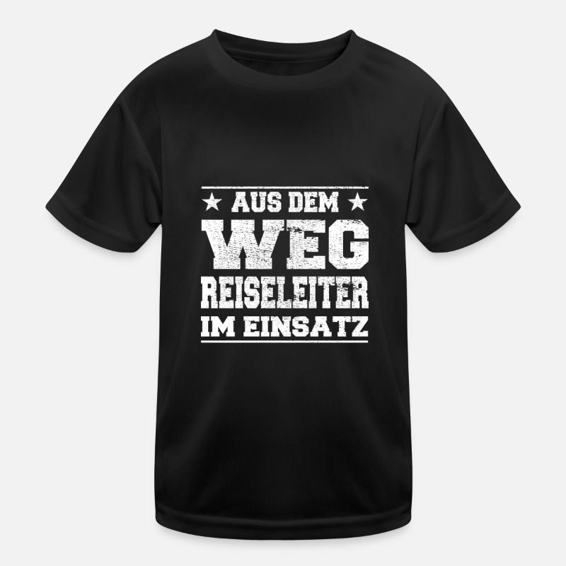 Aus dem Weg Reiseleiter im Einsatz Design Kinder Funktions-T-Shirt