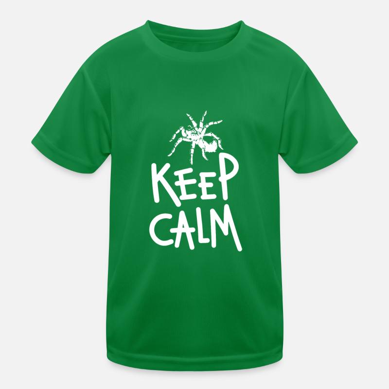 Keep Calm Tarantula Spider white horizontal desgin Kids Functional T-Shirt