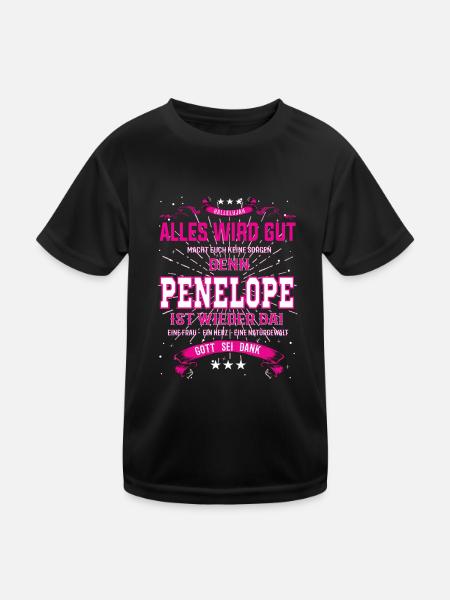 Tout ira bien parce que Penelope est là - T-shirt sport Enfant - noir - Devant