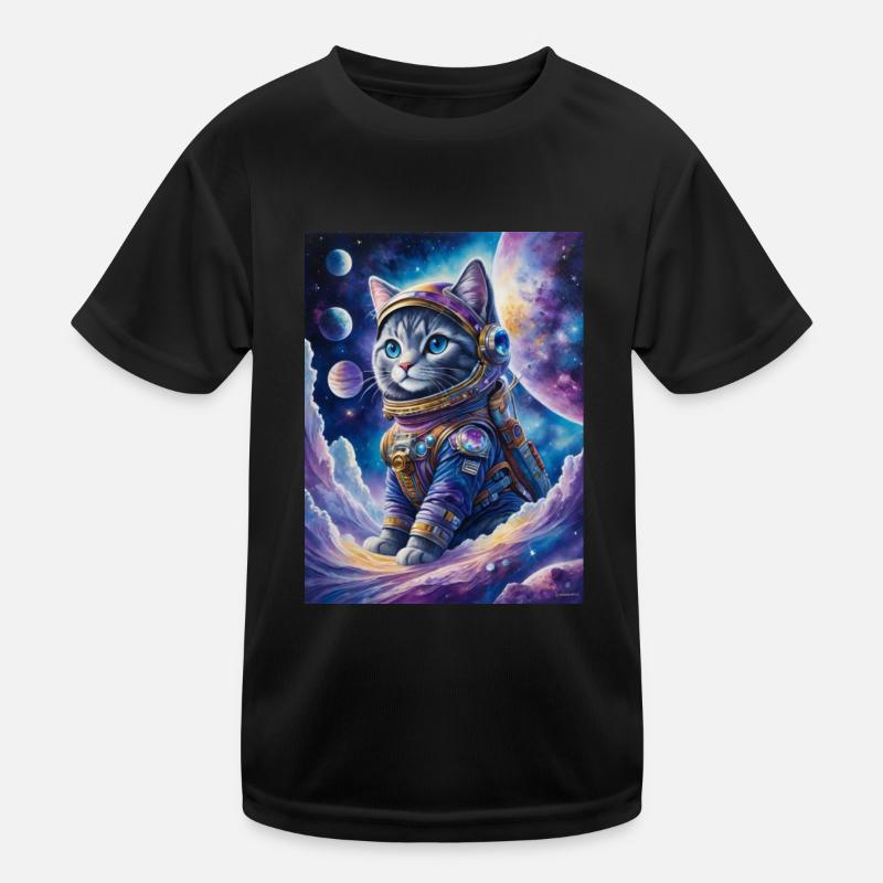Astronaut Katze Kinder Funktions-T-Shirt